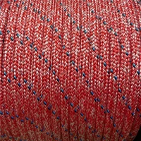 MARLOW BLUE OCEAN D/BRAID 6mm RED - PIROS KÖTÉL POLYESTER MAGGAL POLYESTER HUZATTAL rPET