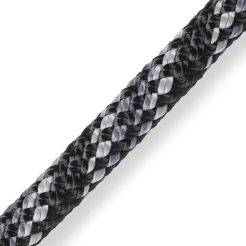 MARLOW D2 CLUB 10mm BLACK - FEKETE KÖTÉL KEVERT FESTETT DYNEEMA MAGGAL POLYESTER HUZATTAL