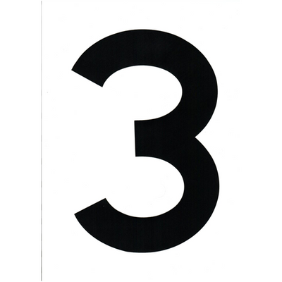 VITORLASZÁM 385 mm - 15" FEKETE "3"  